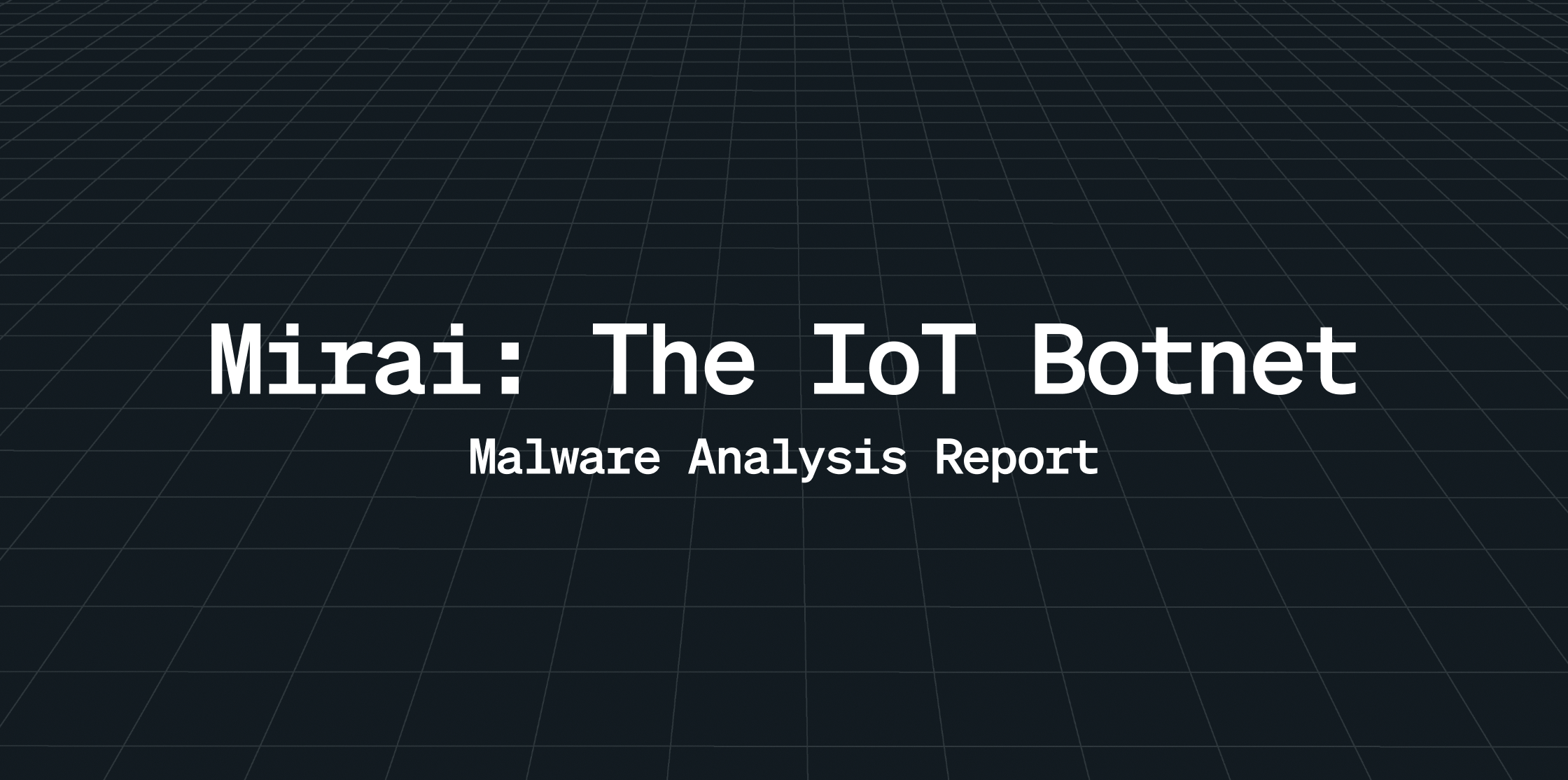 Mirai: The IoT Botnet Malware Analysis Report