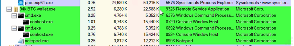 DarkComet, kötü niyetli yükünü aldatıcı bir arayüzün arkasına gizlemek için birden fazla süreç ortaya çıkaran gizli bir enjeksiyon zinciri başlatır.