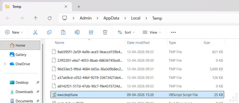 Directory path where the VBScript component is dropped.