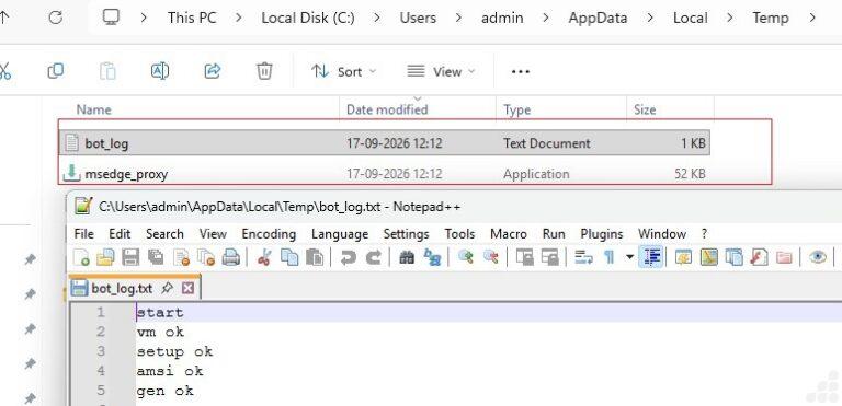 Dropped files and log contents (Source : Point Wild).